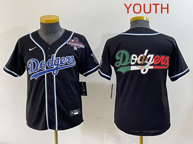 Youth 2025 Los Angeles Dodgers Blank Black Three generations Fashion Nike MLB Jersey style 12
